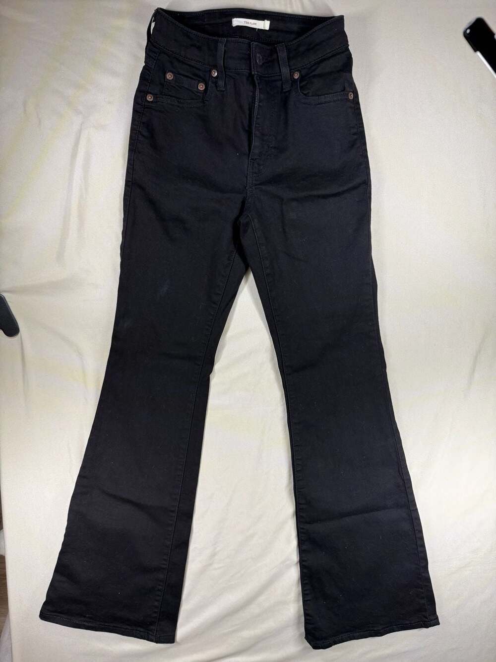 Levi's 726 Flare Jeans Black Denim